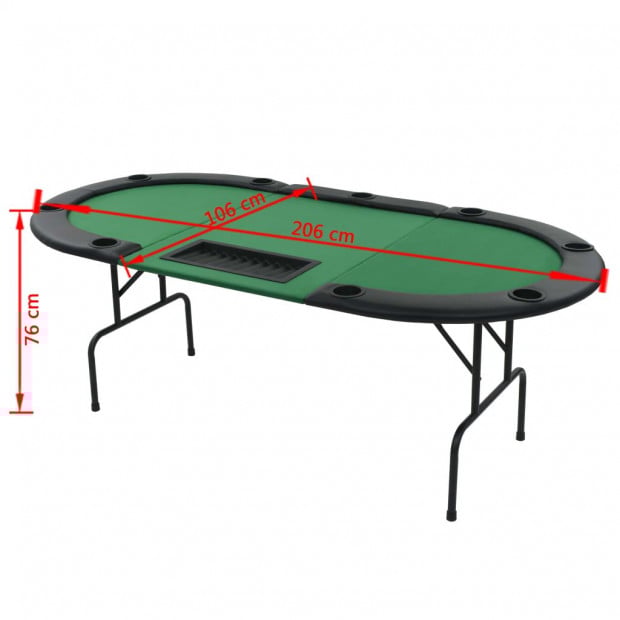 9-player Folding Poker Table 3 Fold Oval Green Image 8