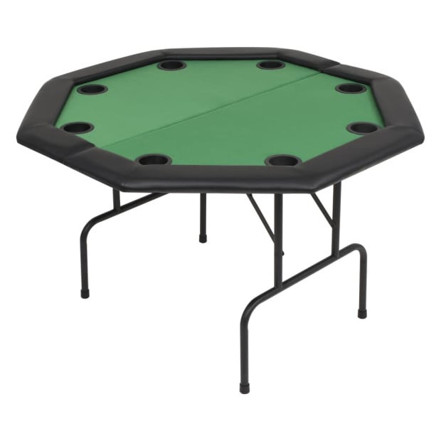 8-player Folding Poker Table 2 Fold Octagonal Green Image 2