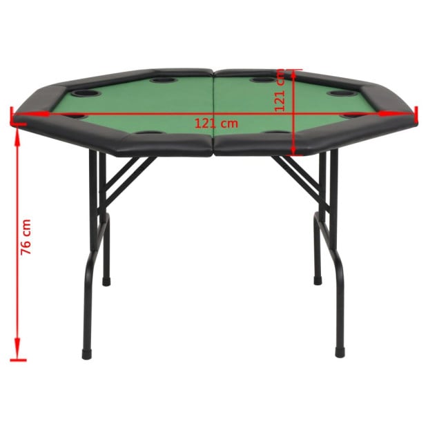 8-player Folding Poker Table 2 Fold Octagonal Green Image 6