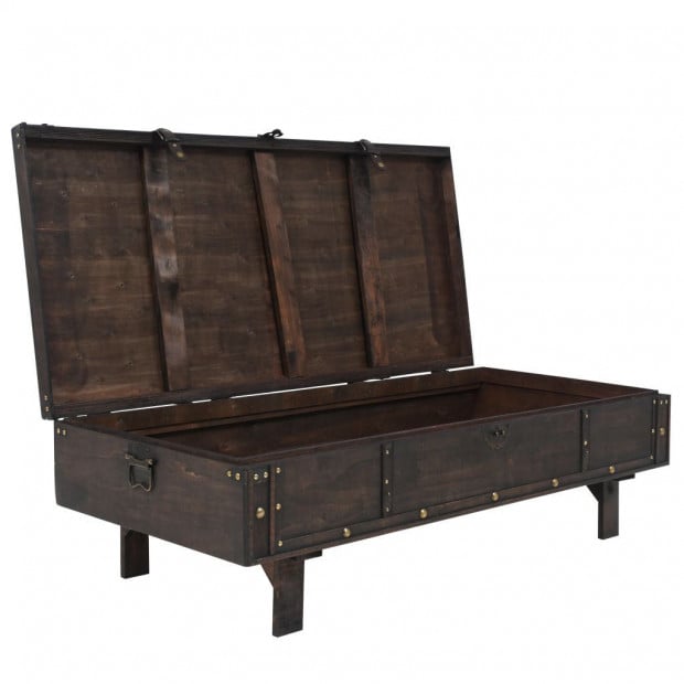 Coffee Table Solid Wood Vintage Style 120x55x35 Cm Image 4