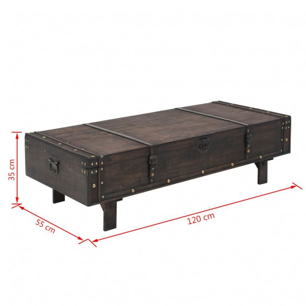 Coffee Table Solid Wood Vintage Style 120x55x35 Cm Image 8