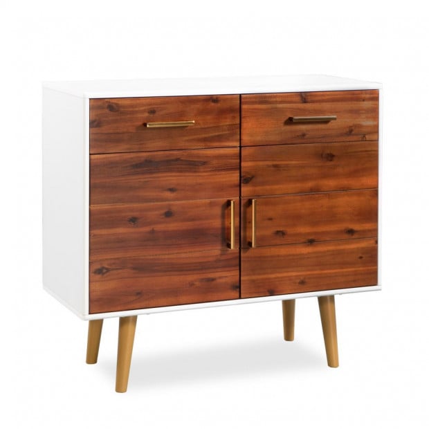 Sideboard Solid Acacia Wood 90x33.5x83 Cm