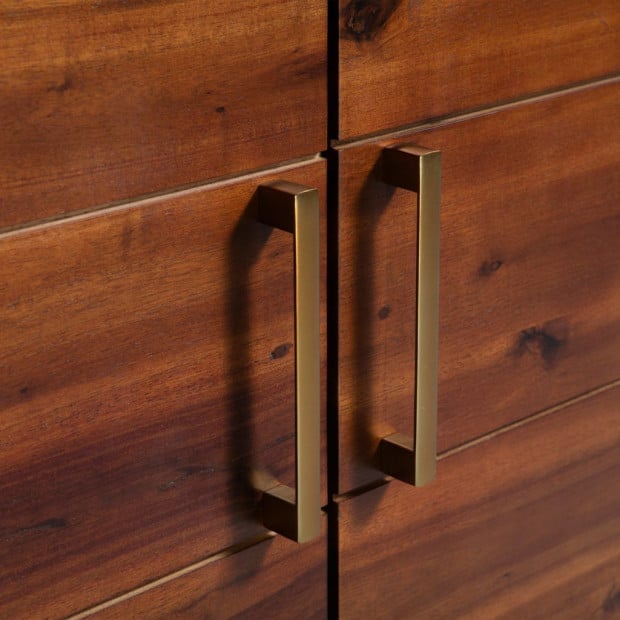 Sideboard Solid Acacia Wood 90x33.5x83 Cm Image 2