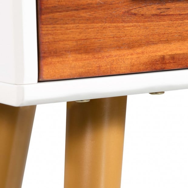 Sideboard Solid Acacia Wood 90x33.5x83 Cm Image 7