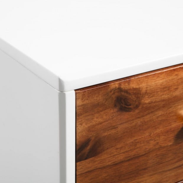 Sideboard Solid Acacia Wood 90x33.5x83 Cm Image 8