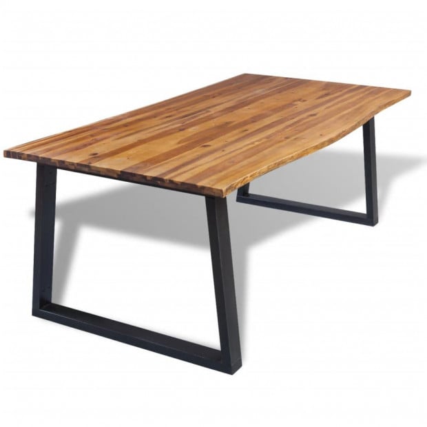 Dining Table Solid Acacia Wood 200x90x75 Cm
