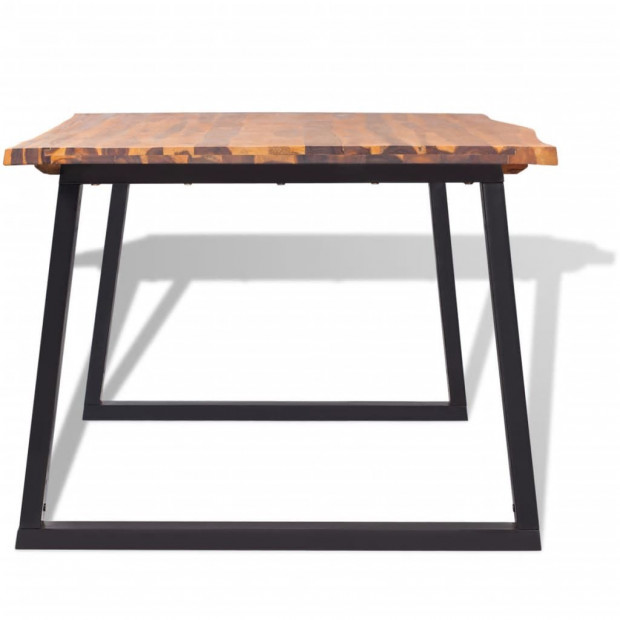 Dining Table Solid Acacia Wood 200x90x75 Cm Image 4