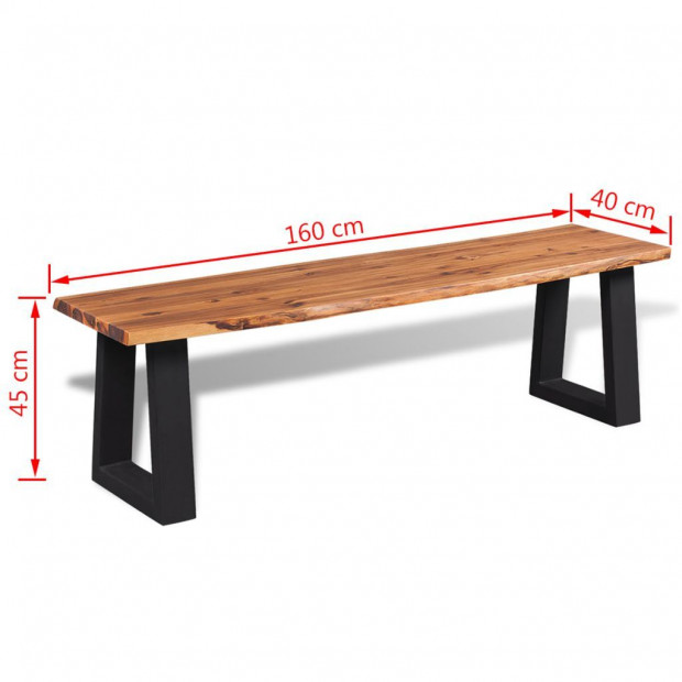 Bench Solid Acacia Wood 160 Cm Image 6