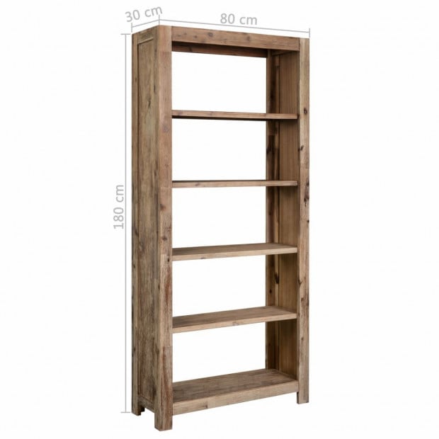 5-tier Bookcase 80x30x180 Cm Solid Acacia Wood Image 5