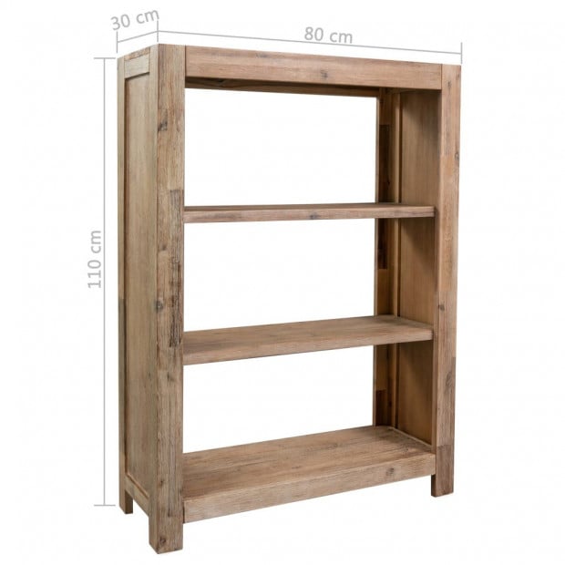 3-tier Bookcase 80x30x110 Cm Solid Acacia Wood Image 5