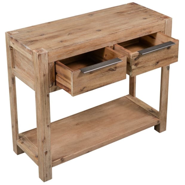 Console Table 82x33x73 Cm Solid Acacia Wood Image 3