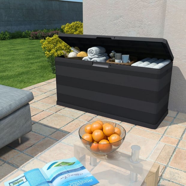 Garden Storage Box Black 117x45x56 Cm Image 2