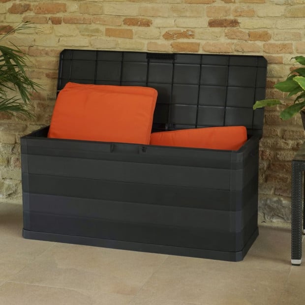Garden Storage Box Black 117x45x56 Cm Image 4