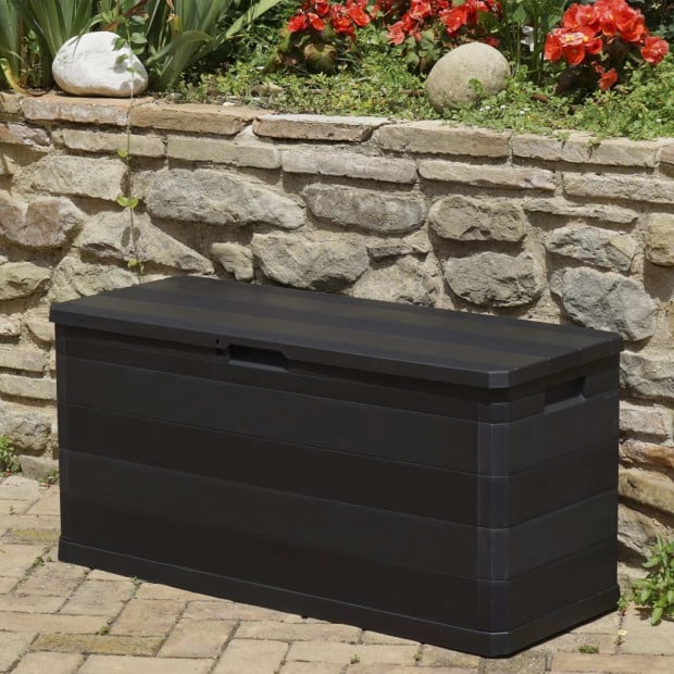 Garden Storage Box Black 117x45x56 Cm Image 5