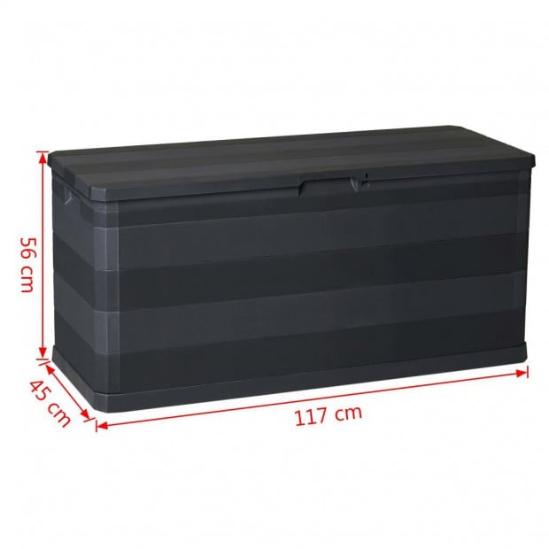 Garden Storage Box Black 117x45x56 Cm Image 8