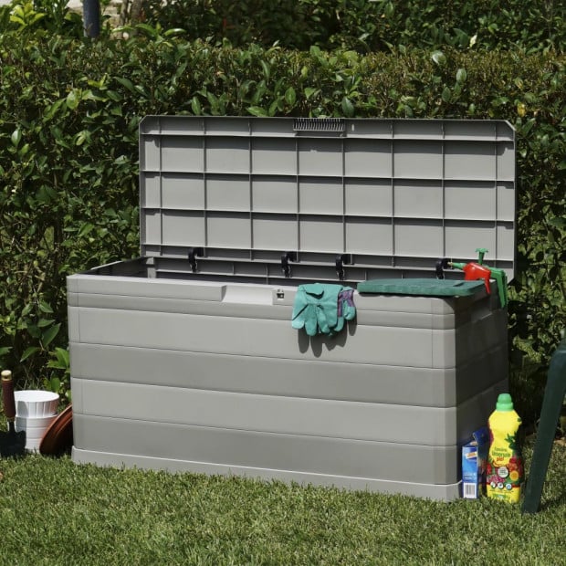 Garden Storage Box Grey 117x45x56 Cm Image 3