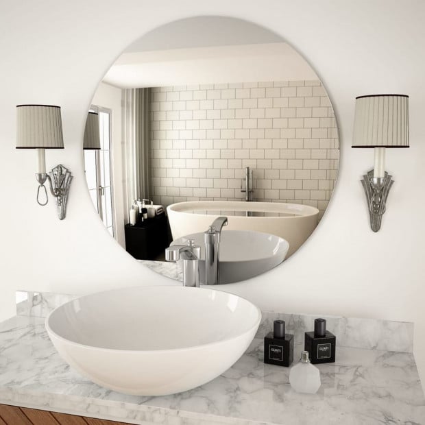 Wall Mirror 70 Cm Round Glass
