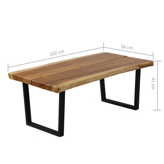 Coffee Table Solid Suar Wood 102x56x41 Cm Image 10