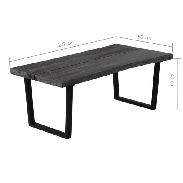 Coffee Table Solid Mindi Wood 102x56x41 Cm Grey Image 10