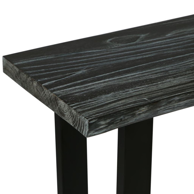 Console Table Solid Mindi Wood 110x35x75 Cm Grey Image 4