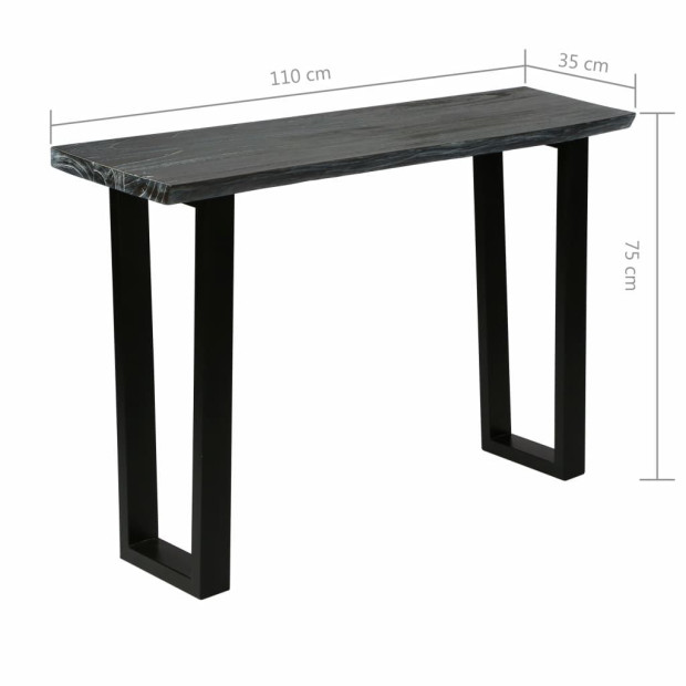 Console Table Solid Mindi Wood 110x35x75 Cm Grey Image 10