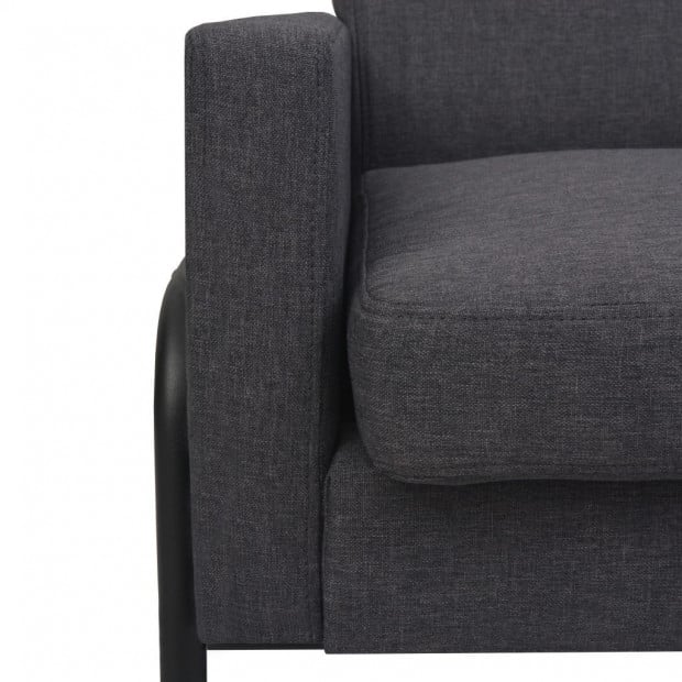 Armchair Steel And Fabric Dark Grey Image 4