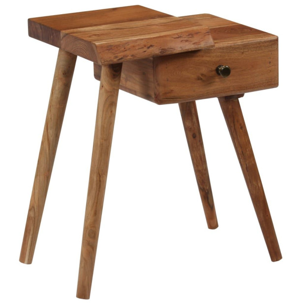 Bedside Table Solid Acacia Wood 45x32x55 Cm Image 3