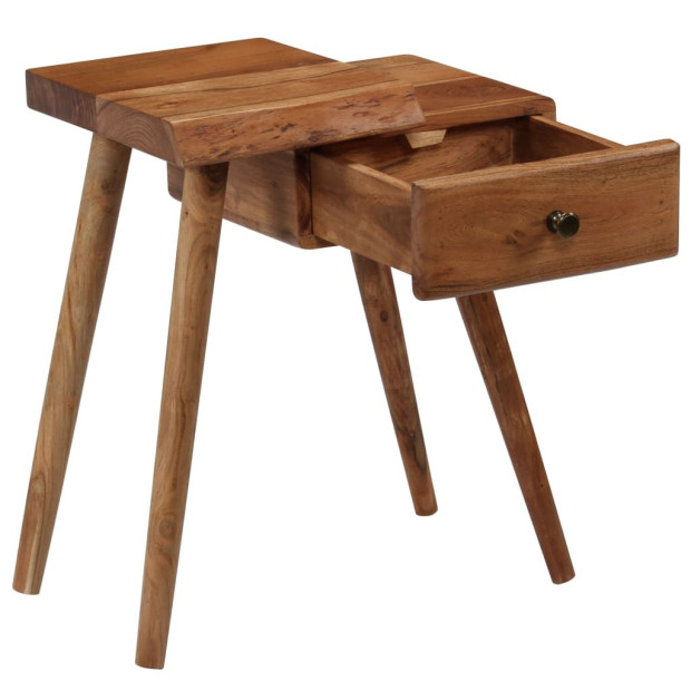 Bedside Table Solid Acacia Wood 45x32x55 Cm Image 4