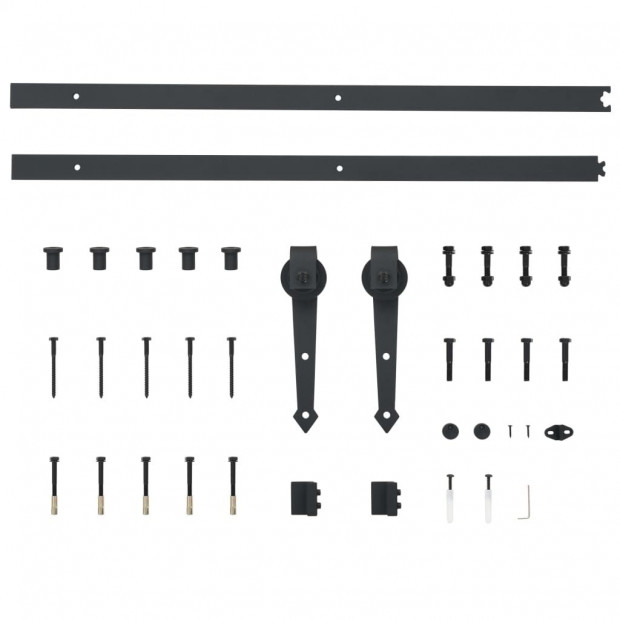 Sliding Door Hardware Kit 183 Cm Steel Black Image 5