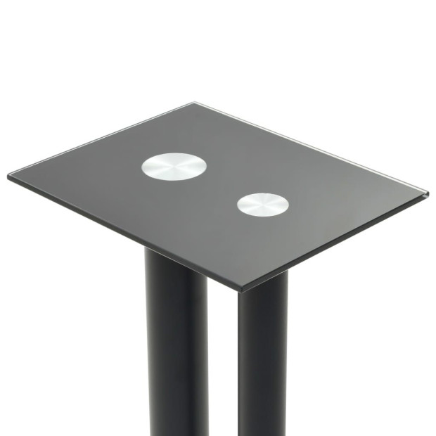 Speaker Stands 2 Pcs Tempered Glass 2 Pillars Design Black Image 4