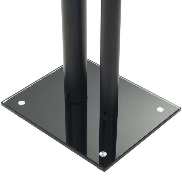 Speaker Stands 2 Pcs Tempered Glass 2 Pillars Design Black Image 5
