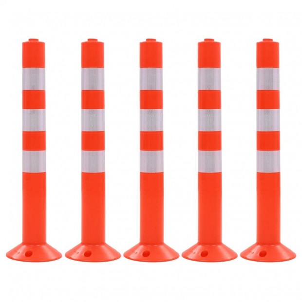 Traffic Control Bollards 5 Pcs Plastic 75 Cm