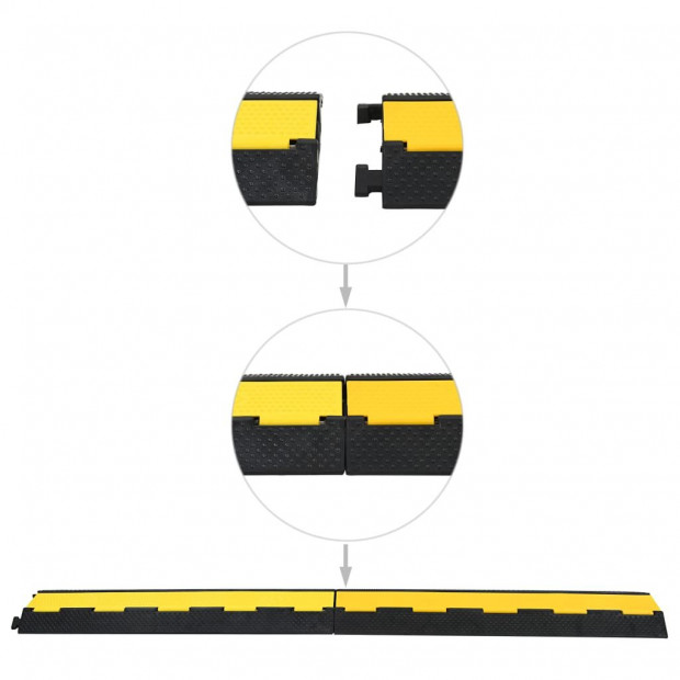 Cable Protector Ramps 4 Pcs 2 Channels Rubber 101.5 Cm Image 4