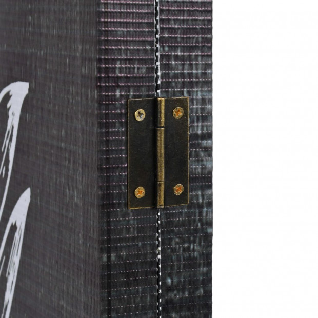 Folding Room Divider 120x170 Cm Feathers Black And White Image 4