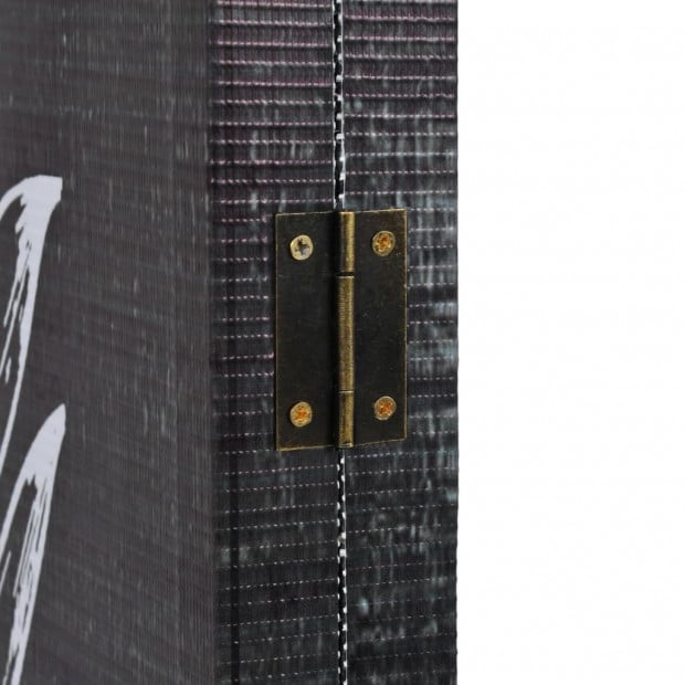 Folding Room Divider 228x170 Cm Feathers Black And White Image 4