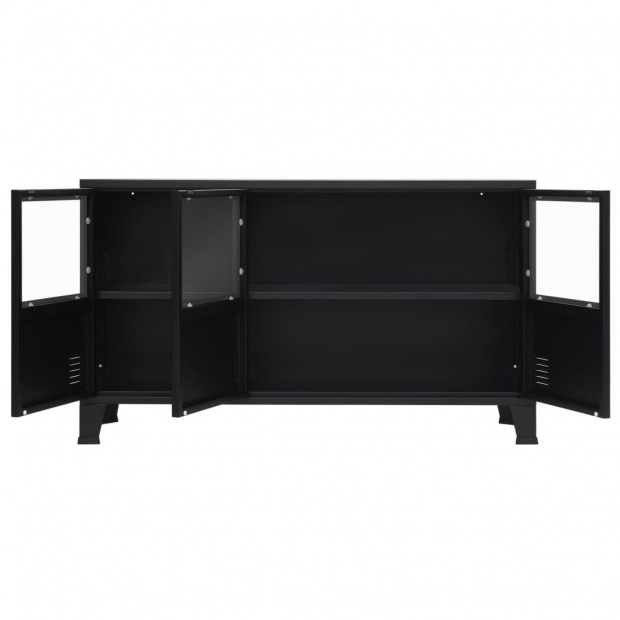 Sideboard Metal Industrial Style 120x35x70 Cm Black Image 4