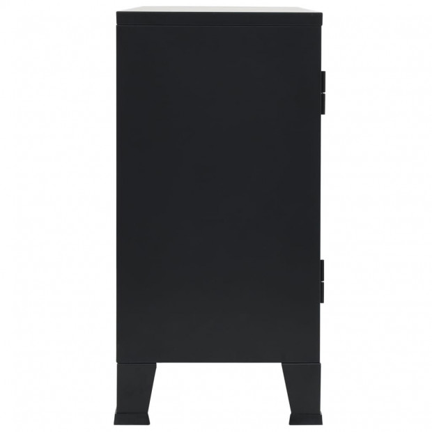 Sideboard Metal Industrial Style 120x35x70 Cm Black Image 5