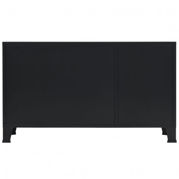 Sideboard Metal Industrial Style 120x35x70 Cm Black Image 6