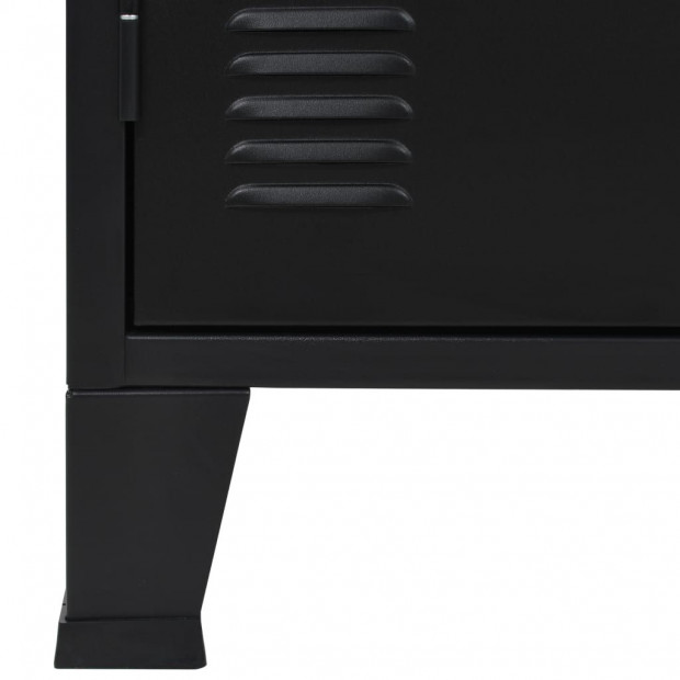 Sideboard Metal Industrial Style 120x35x70 Cm Black Image 8
