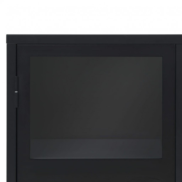 Sideboard Metal Industrial Style 120x35x70 Cm Black Image 9
