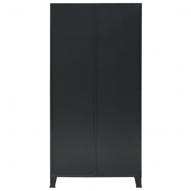 Wardrobe Metal Industrial Style 90x40x180 Cm Black Image 3