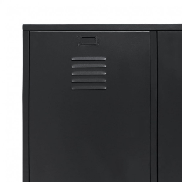 Wardrobe Metal Industrial Style 90x40x180 Cm Black Image 7