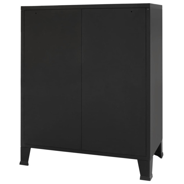 Chest Of Drawers Metal Industrial Style 78x40x93 Cm Black Image 4
