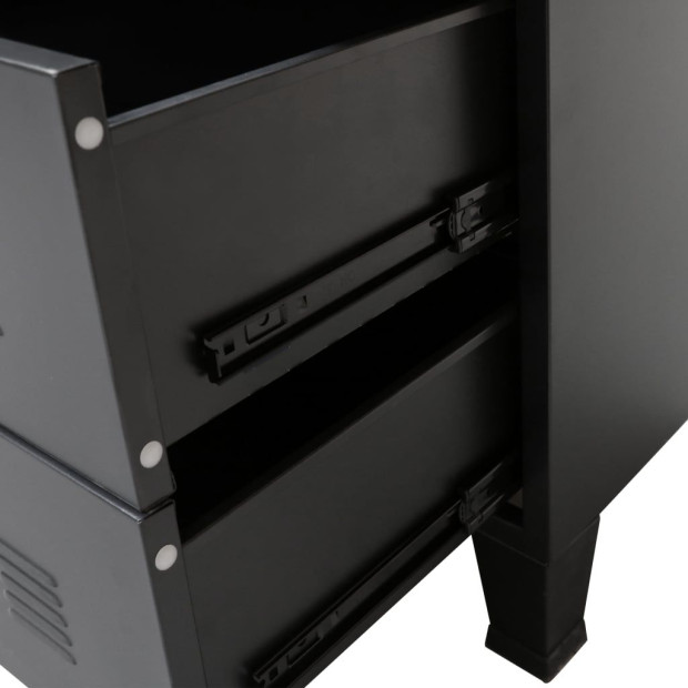 Chest Of Drawers Metal Industrial Style 78x40x93 Cm Black Image 5