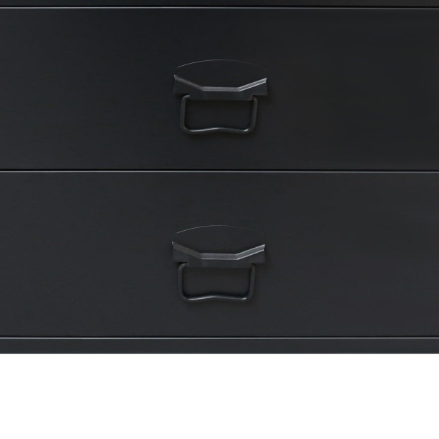 Chest Of Drawers Metal Industrial Style 78x40x93 Cm Black Image 6