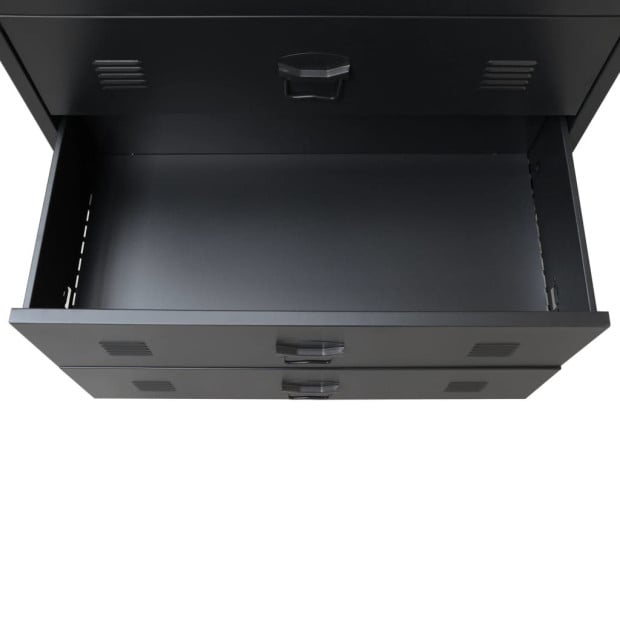Chest Of Drawers Metal Industrial Style 78x40x93 Cm Black Image 7