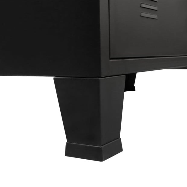 Chest Of Drawers Metal Industrial Style 78x40x93 Cm Black Image 8