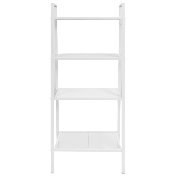 Ladder Bookcase 4 Tiers Metal White Image 2