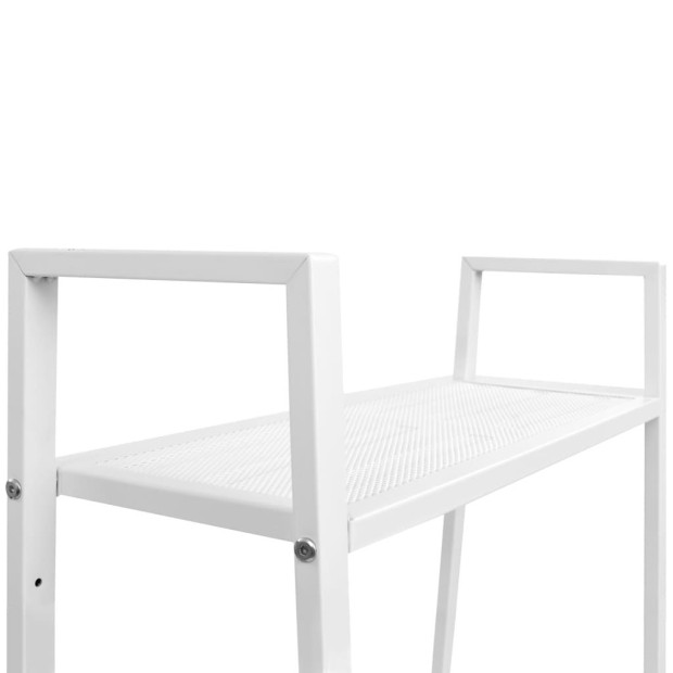 Ladder Bookcase 4 Tiers Metal White Image 4