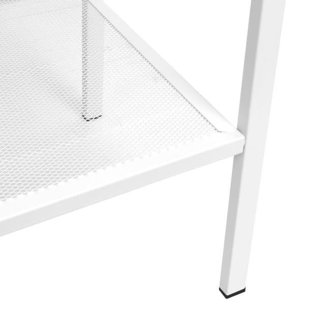 Ladder Bookcase 4 Tiers Metal White Image 5